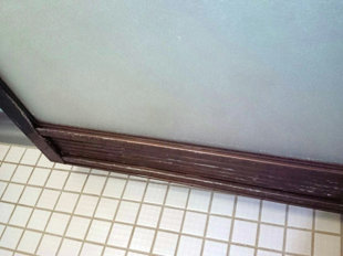 カビや水垢を落とした浴室のドア